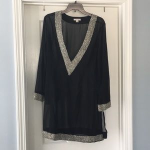 Boston Proper EUC cover up M tunic black